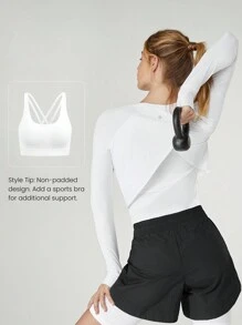 GLOWMODE Quick-Dry Cool-Touch Drop Shoulder Long Sleeve Running Tee With Thumbholes