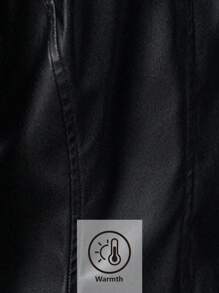 Maija Women's Black Solid Color Tie-Front PU Leather Jacket, Casual Daily Wear - Black - View 9