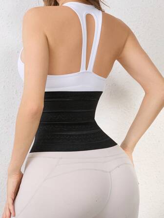 女士纯色前扣腰部塑身衣