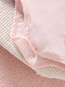 两件套女婴休闲印花连体衣套装，紫色和粉色，面料柔软舒适，妈妈之选 - 紫色 - 查看 5