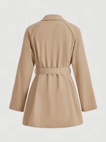 Firerie Women Khaki Long Sleeve Trench Coat - Khaki - View 9