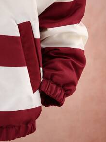 1 件男童时尚撞色拉链夹克，秋冬季