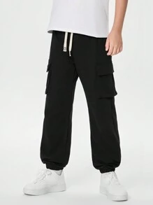 2pcs/Set All-Match Casual Pocket Design Sweatpants For Teen Boys - Multicolor - View 6