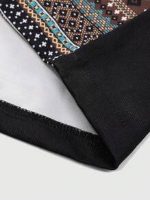 Manfinity Homme Men's Casual Geometric Print Patchwork Jacket, Autumn - Black - View 7