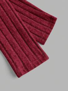 SHEIN Essnce Bộ 3 Áo Thun Dệt Kim Tay Dài Màu Trơn Cho Nữ - Màu Hoa hồng đỏ - Xem 9