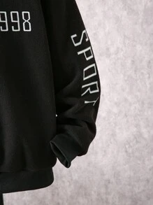 Áo nỉ thêu dành cho bé trai tuổi teen, thích hợp mặc mùa đông. - màu đen - Xem 4