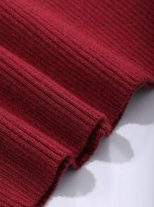 DAZY Váy len bó sát mini buộc dây thanh lịch, váy đỏ mùa thu dành cho nữ, váy Giáng sinh - Đỏ - Xem 8