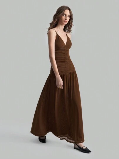 Ontre Vestido versátil y práctico de mujer 2025, vestido con diseño plisado sin mangas, vestido casual de oficina y negocios, moda premium de alta calidad para el aeropuerto, material de primera