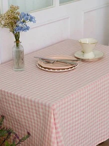 1 pieza Mantel rectangular a cuadros, mantel a cuadros de estilo campestre sencillo, textura de lino apta para picnics de primavera/verano, cocina, cena, restaurante, fiestas festivas, decoración de mesa de comedor