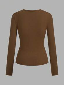 SHEIN EZwear 3-częściowy damski zestaw koszul z długim rękawem Basic Y2K Fitted