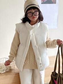 Dazy Kids Tween Girls  Letter Print  Outerwear For Fall - Beige - View 6