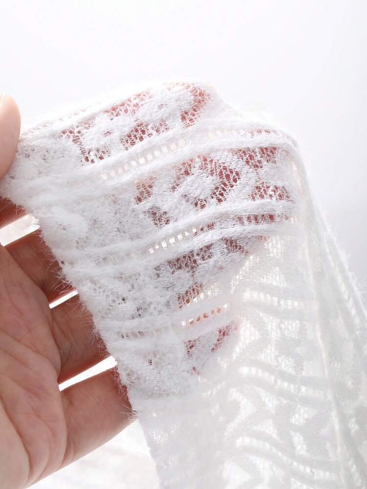 Women Loose Lace Trim Long Sleeve Blouse Top, Solid Color Going Out Tops,Ruffle,Fall Clothes