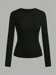 SHEIN EZwear 3-częściowy damski zestaw koszul z długim rękawem Basic Y2K Fitted
