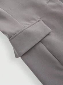 COSMINA Chaqueta regular de manga larga de color liso y estilo minimalista casual para mujer
