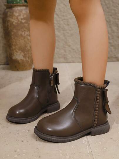 Giày bốt ngắn công chúa cho bé gái, hợp thời trang cho mùa thu/đông