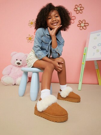 Mini mi 畅销儿童栗色后带厚底拖鞋 - 超级舒适，时尚复古风格，适合室内外穿着