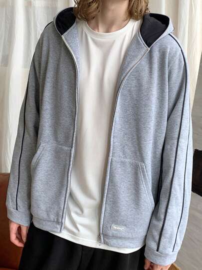 Manfinity VCAY Sudadera con capucha de manga larga, corte holgado y casual para hombre, para otoño e invierno