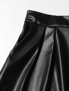 Women's Solid Color Simple Casual Skirt - Black - View 5