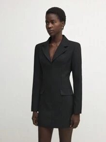 BizChic Damska sukienka mini z kołnierzykiem na wiosnę/jesień, modna, jesienne stroje damskie