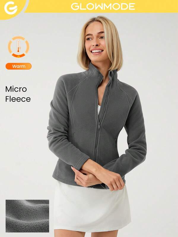 GLOWMODE Thin Polar Fleece Long Sleeve Stretchy Slim-Fit Jacket