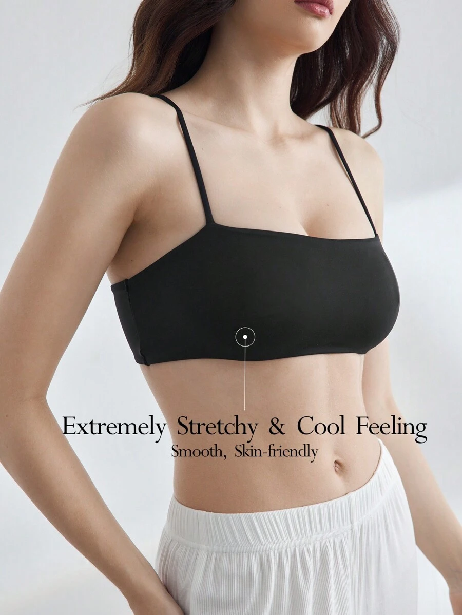 Ocili 女士纯色休闲舒适文胸 - 黑色 - 查看 1