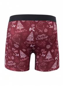 3pcs/Pack Men Christmas Slogan Printed Casual Briefs - Multicolor - View 2