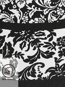 Maija Damen Elegantes Kleid mit V-Ausschnitt, Blumenmuster und Langarm für Herbst/Winter