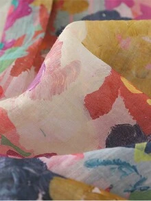 New Arrival Autumn Oil Painting Ditsy Floral French Minimalist Lightweight Blouse For Women,Long Sleeve Tops