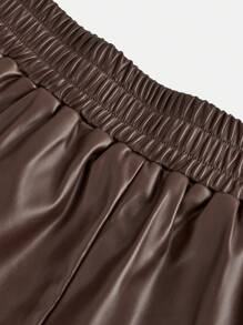 Tween Girl PU 中长裙，时尚休闲女士优雅办公室裙子