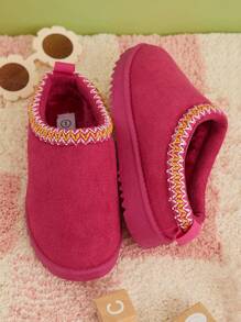 Mini mi Sandal Selop Anak Terlaris dengan Kerah Anyaman - Sangat Nyaman, Manis, Serbaguna, Hangat, Sempurna untuk Bersantai Sepanjang Hari - Berwarna merah muda - View 2
