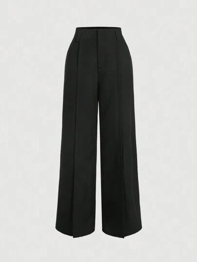 SHEIN MOD 女士长款黑色商务休闲裤秋冬正装裤黑色女士正装裤职业装