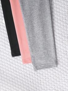 SHEIN 3 件套年轻女孩简约舒适休闲连体裤 - 彩色 - 查看 4