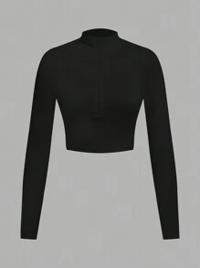 SHEIN EZwear 3 piezas Camiseta de manga larga con cremallera, apropiada para otoño e invierno - Multicolor - Ver 7