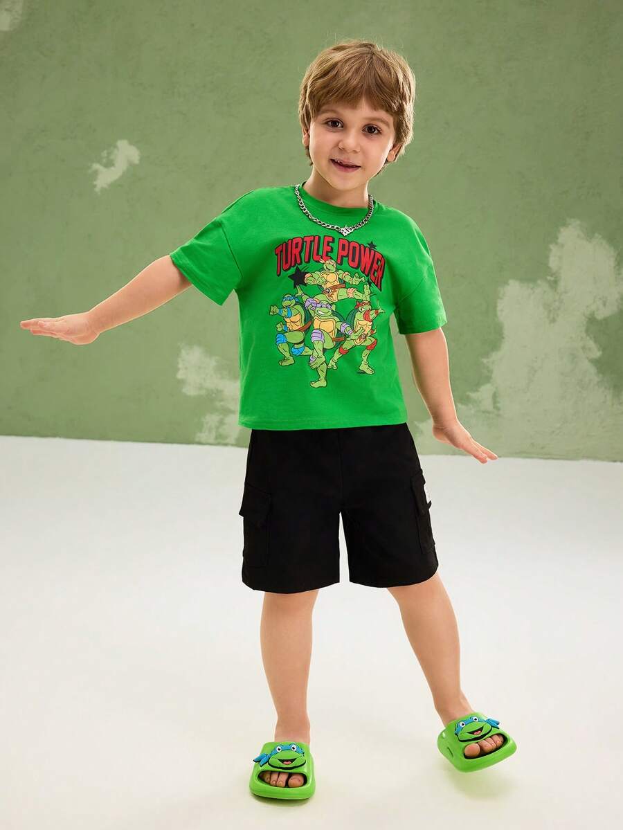 TEENAGE MUTANT NINJA TURTLES X SHEIN Cartoon Turtle Design Kids EVA