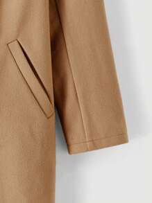 SHEIN MOD Women's Casual Contrast Color Lapel Double-Breasted Trench Coat, Autumn Fall Women Dresses Trench Women Coat Homecoming Old Money - Khaki - View 5