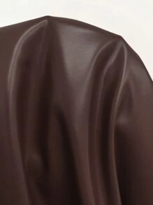 RosyDaze Cổ bẻ Sắc Góc Áo vest Áo khoác - Cà phê nâu - Xem 8