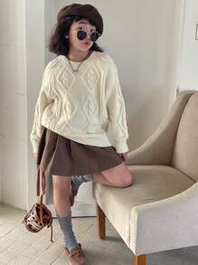 Dazy Kids Tween Girl Crew Neck Sweater, Tween Girl Fall Clothes,Back To School Clothes