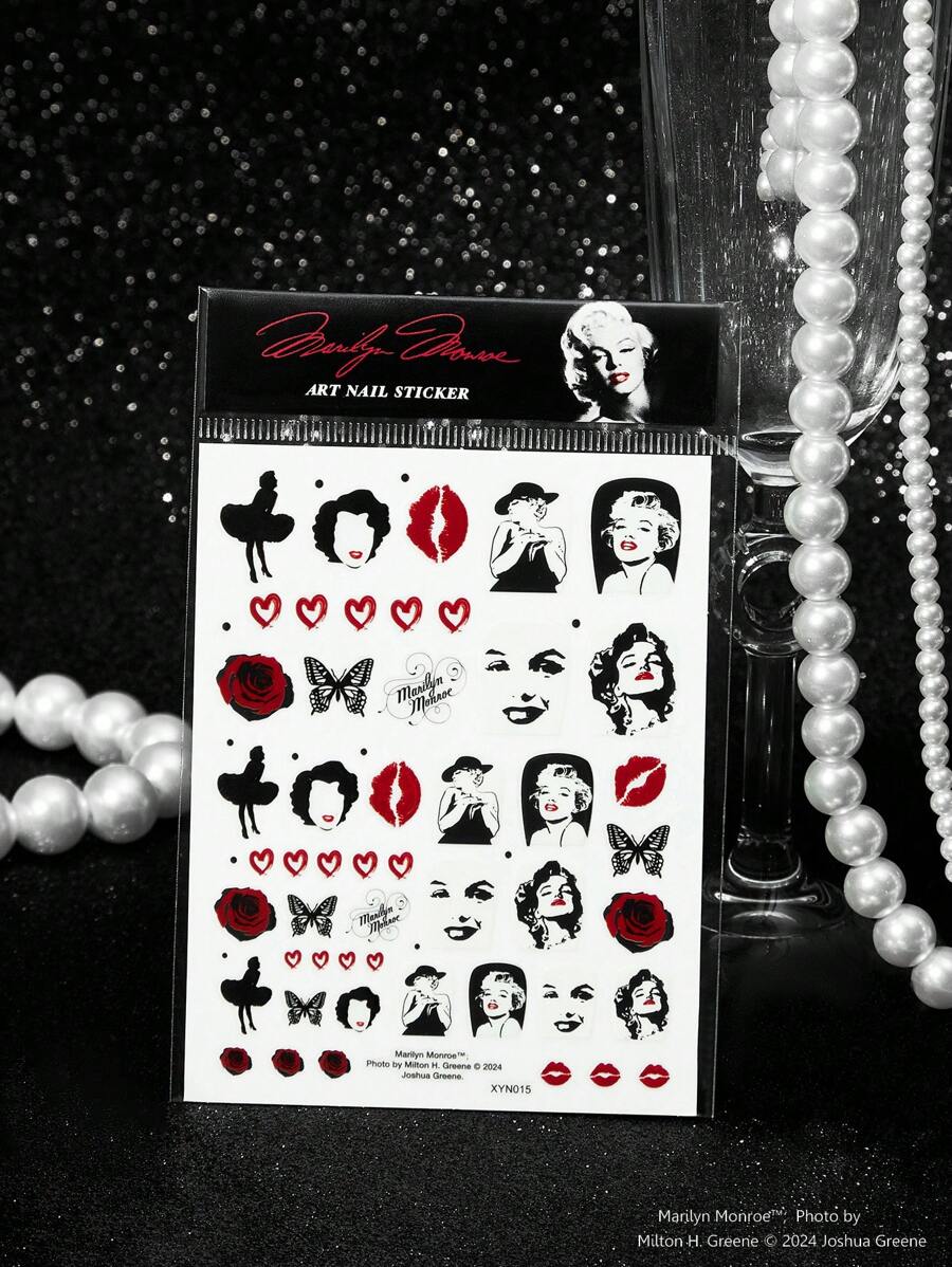 Marilyn Monroe X SHEIN Figure Graphic Nail Art Decal Sticker Set - Multicolor - View 1