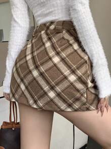 DAZY 女士优雅格子迷你裙