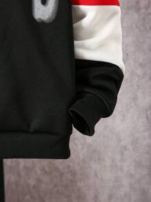 Áo nỉ cổ tròn phối màu thời trang cho bé trai tuổi teen, thích hợp cho mùa thu/đông. - Nhiều màu - Xem 5