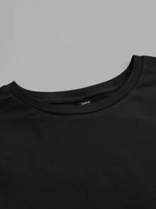 SHEIN EZwear 3pcs/Set Casual Minimalist Crew Neck Long Sleeve Fitted Cropped Plus Size T-Shirts, Suitable For Summer - Multicolor - View 5