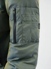 Manfinity VCAY XL Plus Size Men Iridescent Hooded Padded Coat, Winter - Green - View 2