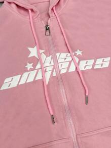 Manfinity Hypemode Men's Printed Kangaroo Pocket Hooded Sweatshirt - Pink - View 3