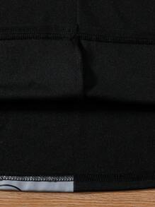 少女可爱卡通公主风长袖中长连衣裙，春/秋 - 黑色 - 查看 6