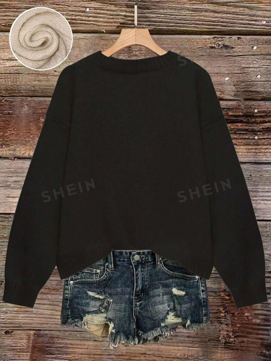 Plus Size Animal Print Lightweight Sweater SHEIN