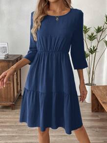 EMERY ROSE 秋季连衣裙女士连衣裙 - 适合教学、工作、商务和休闲装、西装、商务休闲装 - 藏蓝色 - 查看 6