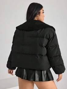 SHEIN ICON ICON Damenjacke in Schwarz für Große Größen