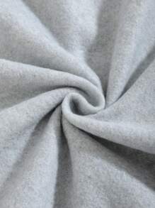 INAWLY Slogan & Figure Graphic Thermal Lined Pullover,Long Sleeve Tops - Light Grey - View 4