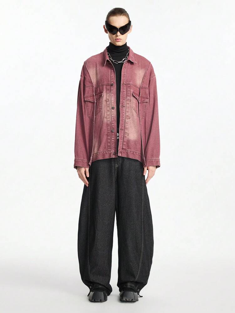 Men's Casual Wide Leg Loose Woven Street Style Jeans