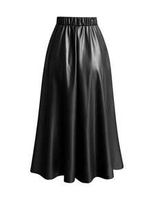 Women's Solid Color Simple Casual Skirt - Black - View 2